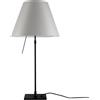 LUCEPLAN lampada da tavolo dimmerabile COSTANZA D13 con stelo telescopico nero e paralume MEZZO TONO BIANCO NEBBIA - 1D13N=000017+9D1301511734