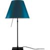LUCEPLAN lampada da tavolo dimmerabile COSTANZA D13 con stelo telescopico nero e paralume RADIEUSE BLU PETROLIO - 1D13N=000017+9D1301511736