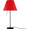 LUCEPLAN lampada da tavolo dimmerabile COSTANZA D13 con stelo telescopico nero e paralume RADIEUSE ROSSO PRIMARIO - 1D13N=000017+9D1301511708