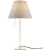 LUCEPLAN lampada da tavolo dimmerabile COSTANZA D13 con stelo telescopico ottone e paralume MEZZO TONO BIANCO NEBBIA - 1D13N=000030+9D1301511734
