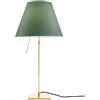 LUCEPLAN lampada da tavolo dimmerabile COSTANZA D13 con stelo telescopico ottone e paralume MEZZO TONO VERDE ALCHIMIA - 1D13N=000030+9D1301511737