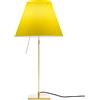 LUCEPLAN lampada da tavolo dimmerabile COSTANZA D13 con stelo telescopico ottone e paralume RADIEUSE GIALLO VIVO - 1D13N=000030+9D1301511706