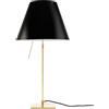 LUCEPLAN lampada da tavolo dimmerabile COSTANZA D13 con stelo telescopico ottone e paralume RADIEUSE NERO - 1D13N=000030+9D1301511701
