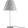 LUCEPLAN lampada da tavolo ON/OFF COSTANZA D13i con stelo telescopico alluminio e paralume MEZZO TONO BIANCO NEBBIA - 1D13N=010020+9D1301511734