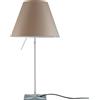 LUCEPLAN lampada da tavolo ON/OFF COSTANZA D13i con stelo telescopico alluminio e paralume MEZZO TONO NOCCIOLA - 1D13N=010020+9D1301511739