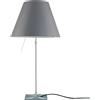 LUCEPLAN lampada da tavolo ON/OFF COSTANZA D13i con stelo telescopico alluminio e paralume RADIEUSE GRIGIO CEMENTO - 1D13N=010020+9D1301511705