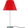LUCEPLAN lampada da tavolo ON/OFF COSTANZA D13i con stelo telescopico alluminio e paralume RADIEUSE ROSSO PRIMARIO - 1D13N=010020+9D1301511708