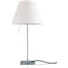 LUCEPLAN lampada da tavolo ON/OFF COSTANZA D13if con stelo fisso alluminio e paralume bianco - 1D13N=01F020+9D1301511702