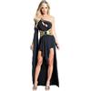 Generico Cerimonia Abito Donna con Spalla Asimmetrica e Maniche Vestito Sera in Tulle con Bretelline Vestito Spiagge e Feste Estive da Vacanza Moda