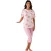 Generico Pigiama Donna Pescatore Corto Karelpiù Art. SK0007 100% Cotone Estivo Leggero e Morbido - Comfort e Freschezza per Notte e Relax Casa (IT, Testo, L, Regular, Regular, Rosa)