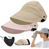 Generic Cappelli da sole da donna con protezione UV, 2026 nuovi cappelli con visiera a tesa larga, cappello con foro per coda di cavallo, cappelli da baseball, UPF 50+, leggeri, all'aperto, escursionismo