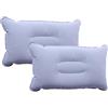 LifeChic Cuscino da Viaggio Gonfiabile 38x24cm Grigio - Comfort e Sostegno per Collo, Perfetto per Viaggi e Relax, Aereo, Auto, Treno e Ufficio, Facile da Gonfiare, 2 Pezzi
