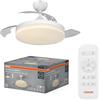OSRAM Ventilatore da soffitto LED Brisote 1060 mm 66W CCT, 2600 lm, 3000/4000/6500 K, angolo del fascio di 116°, diametro 1060 mm, 66 W, durata utile di 20000 h, telecomando, IP20, bianco