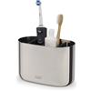 Joseph Joseph EasyStore- Porta Spazzolino e Dentifricio, Compatibile con Spazzolini Elettrici e Tradizionali, 6 Scomparti, Contenitore da Bagno Smontabile in Finitura Elegante- Grande, Acciaio Inox