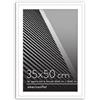 Americanflat Cornice 35x50 cm Bianca - Cornice 30x45 cm con Passepartout o 50x35 cm Senza Passepartout - Portafoto con Bordo Sottile in PVC e Pannello Protettivo in Plastica