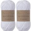 Utopia Crafts Re-Cotton Knitting Yarn, 100g White (Confezione da 2)