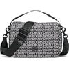 DKNY Jenny Flap Shoulder, 100% Poliestere con Rivestimento in Poliuretano Donna, Logo Nero e Nero, Small