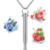 CARITATE Collana per la respirazione regolabile - Aiuto portatile per la bocca e la respirazione con filtro e resistenza, confezione con molti gusti, accessorio riutilizzabile per lo stile di vita in argento