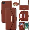 Cavor Cover Compatibile con iPhone 7/8/SE 2020/SE 2022 con Cordino,Flip Portafoglio Custodia Pelle,[Specchio][5 Porta Carte][Magnetico],Custodia Cover con Laccio Compatibile con iPhone 7/8 - Marrone