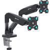 ONKRON Supporto Monitor Doppio Nero da 13 a 32 pollici - Staffa Monitor Scrivania con Carico Totale 16 kg - Porta Schermo PC da Scrivania max VESA 100x100 - Base Doppio Schermo PC Inclinabile G160-B