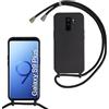Beajew Custodia per Samsung Galaxy S9 Plus Cover con Regolabile Rimovibile Corda da Catena Collana Necklace Antiurto Cordino Collari per Samsung Galaxy S9 Plus, Nero