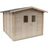 Alce Iris 249x249 - Casetta da giardino in legno - Con finestre e porta a doppia anta - 249x249x207 cm