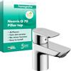 hansgrohe Neovis Q - Rubinetto Lavabo Acqua Fredda Senza Scarico, Rubinetto per Ospiti WC con Beccuccio Altezza 63mm, Miscelatore Lavabo Risparmio Acqua (EcoSmart), Cromo, 71339000