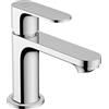 hansgrohe Rebris S - Rubinetto per lavabo con scarico a tirante, risparmio energetico (CoolStart), Miscelatore lavabo risparmio idrico (EcoSmart+) con altezza bocca 84 mm, cromo, 72586000