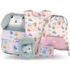 Baagl Set di 5 zaini per la scuola per ragazzi e ragazze (zaino Zippy per la prima elementare, astuccio, borsa da palestra, grembiule, tasca per il collo), zaino per la scuola elementare, zaino