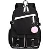 Generic College Borsa del Campus Zaino per la Scuola in Bianco e Nero Femminile Burden Alleviation Boys School Borse Zaini per Spalle junior Zaino per lo Shopping Rosa (nero)