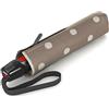 Knirps T.200 Medium Duomatic Ombrello pieghevole, 28 cm, Beige (Dot Art Taupe)