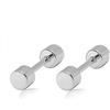 Meissa Orecchini a sfera a vite in argento 925 Orecchini a sfera di sicurezza per uomini, donne, unisex anallergici
