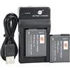 QIAO JIN LIN DSTE SLB-11A - Batteria agli ioni di litio (confezione da 2) e caricatore micro USB compatibile per Samsung WB600 WB650 WB700