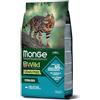Monge B Wild Grain Free Sterilised Con Tonno E Piselli Cibo Secco Gatti Sterilizzati Sacco 1,5Kg