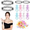 BEIMEIII Collana per ciuccio con catena per tatuaggi, anni '90, anni '90, accessori per tatuaggi, collare, collana di perle e ciuccio, in plastica, corda di cera, per feste a tema 80 anni '90