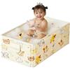 ROUSKY Vaschetta Bagnetto Neonato Pieghevole, Vaschetta Bagno Bambino Portatile 0-3 Anni, Vasca per Neonati Salva Spazio con Motivo Animale, in PVC, per Doccia, Viaggio e Casa, Gialla