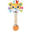 Playgro Lion Rainmaker sonaglio per stimolazione sensoriale, giocattolo musicale per bambini, tema leone, rumore di pioggia, tessuto a corda gigante, facile da impugnare, perline colorate