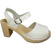 MB Clogs Zoccoli originali svedesi da donna, sandali bianchi, bianco, 39 EU