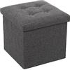 DRW Pouf da appendere con stoccaggio in poliestere grigio scuro 38 x 38 x 38 cm
