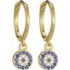 Vincent Paul ORECCHINI DONNA CERCHIETTO RIPO HUGGIE ARGENTO 925 RODIATO ORO GIALLO PENDENTE ZIRCONI BLU BIANCO