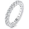 JewelryPalace Half Eternity Anello in Argento 925 con Moissanite, Fede Nuziale Donna in Tre Ori con 6 Pietre a Taglio Rotondo per Matrimonio