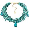 VLNET ® | Vestopazzo collana perle e macramè | Girocollo vistoso con elementi marini color corallo e turchese | Lavorazione artigianale (turchese, macrame' pesce, 35, Centimetri)