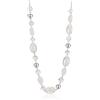 FULU AUTUMN Collana lunga di perle in pietra per le donne collana a catena in argento con cristalli di conchiglia gioielli di moda regalo di Natale per la mamma, Perla Cristallo, Cristallo