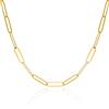 MIORE Collana Donna Argento 925 Placcato Oro Giallo 18K, Catena Paperclip 43 cm, Made in Italy, Anallergica, Confezionata in Elegante Portagioie, Gioiello Femminile di Tendenza