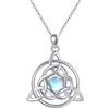 OHAYOO Collana con nodo celtico per donna collana con ciondolo in pietra di luna in argento sterling 925 collana con nodo celtico in pietra di luna arcobaleno per donna, ragazza e bambino