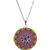 LE GEMME DI VENEZIA Collana Donna Con Pendente Murrina Milefiori Venezia In Vetro Originale Di Murano E Argento 925 Diametro 32N (Colore 5)