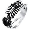 U7 Scheletro Anello Uomo Acciaio Inossidabile, 14 US Misura Anelli Uomo Aregnto, Gioielli Uomo di Moda per Punk Gotico Rapper Rock, Idee Regalo Natale Halloween Per Ragazzo