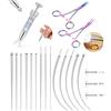 Milacolato 13/17 Pezzi Inseritore Piercing Kit 14G/16G/18G/20G Taper Piercing Acciaio Chirurgico per Cambiare il Gioiello Ago Piercings Pinze Pinzette per Orecchio Labbro Ombelico Naso-BC