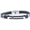 inSCINTILLE Bracciale Uomo in Acciaio ed Ecopelle con Simboli Nautici