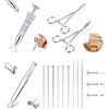 Milacolato 13/17 Pezzi Inseritore Piercing Kit 14G/16G/18G/20G Taper Piercing Acciaio Chirurgico per Cambiare il Gioiello Ago Piercings Pinze Pinzette per Orecchio Labbro Ombelico Naso-AS